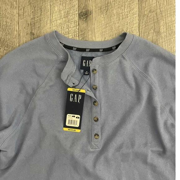 GAP‎ Women's English Manor Blue Henley Sweatshirt M - Picture 4 of 8